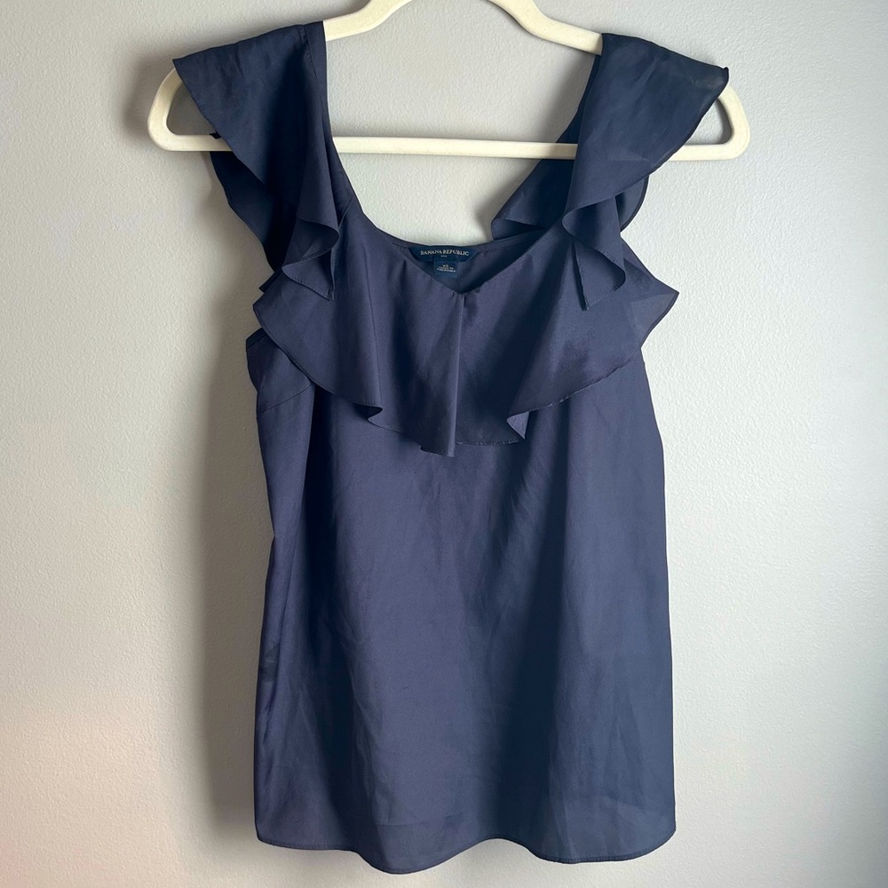 Satin Gray Banana Republic top